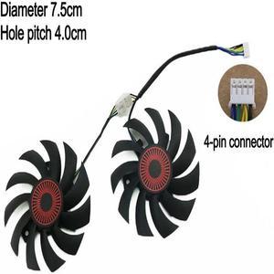 75mm For A-SUSGTX950 960 1060 660 750Ti 760 770 RX560 Graphics Card Cooling Fan 4Pin 5Pin(4Pin A pair of fans)
