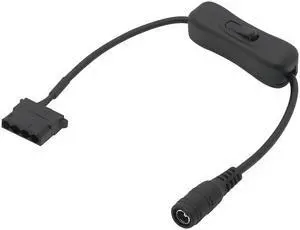 DC 5521 to M-olex 4 Pin Power Supply Adapter Cable with Switch for Computer fan Surveillance cameras routers