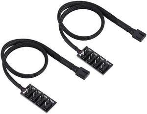 1 Pack PWM Splitter,4-Pin Computer CPU/Case PWM Fan Hub,15 Inch 4-Pin Power Cable,for 12V Desktop Computer Cooler Case