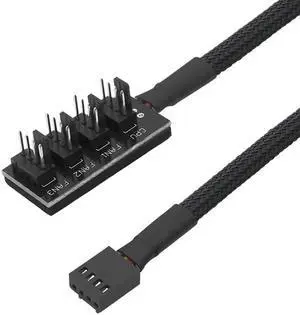 1 Pack PWM Splitter,4-Pin Computer CPU/Case PWM Fan Hub,  4-Pin Power Cable,for 12V Desktop Computer Cooler Case