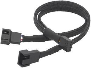 PWM Fan Splitter 4pin Adapter Cable 1 to 2 Computer CPU Cooler Fan Splitter PC Chassis Fan Extension Power Cable(Small 4Pin 1 to 2)(27cm)