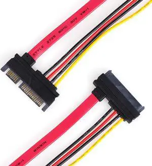 SATA Extender Cable 22Pin Male To Female 7+15 Pin Serial SATA Power And Data Cable Combo Extension Cables Cord 50CM