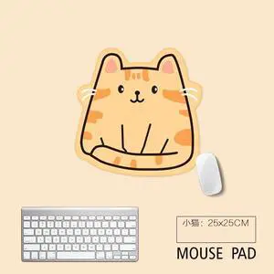 Lovely Animal Mouse Pad Kawaii Bear Large Mouse Pad Big Computer Gaming Mouse Pad Non-slip Natural Rubber Gaming Mouse Pad(Small Cat)