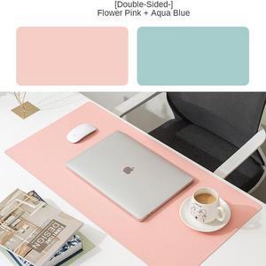 Double-side Portable Large Mouse Pad Gamer Waterproof PU Leather Suede Desk Mat Computer Mousepad Keyboard Table Cover 60x40 cm(Pink Blue)