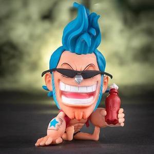 8cm Anime one piece GK sitting figure PVC Cute Big Head Luffy Solon Model Figure Anime character doll birthday gift for children(Franch)