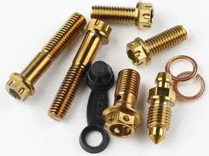 1 Set Motorcycle Crab Brake Caliper Replacement Fixing Screws Banjo Bolts(gold 1 set)