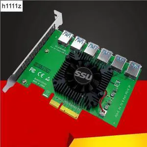 PCI Express X4 20Gb 1 to 6 Riser Card PCI-E to PCI-E Adapter PCIE Slot 4X to 16X USB 3.0 Riser Extender For Bitcoin Miner Mining