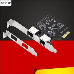 Network Card PCI Express X1 to 2 Port RJ45 Gigabit Ethernet Adapter Lan 10/100/1000Mbps NIC Realtek RTL8111H Chip for PC Desktop