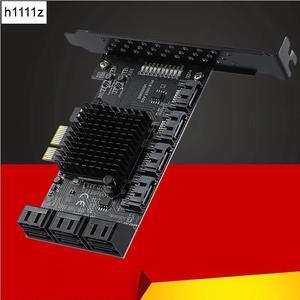 Mining Riser PCIE SATA PCI-E Adapter PCIE to SATA Controller Multiplier 10 Ports SATA 3.0 6Gbps to PCI Express X1 Expansion Card
