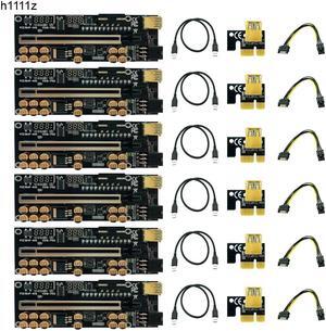 6PCS PCIE Riser VER018 Pro Riser For Video Card USB 3.0 Cable PCI Express X16 Extender PCI-E Riser Card For Bitcoin Miner Mining