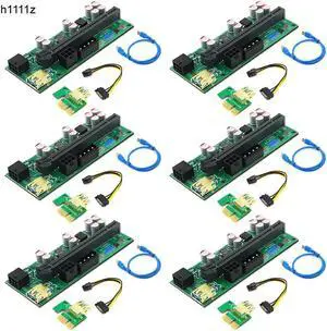 6 PCS PCIE Riser 010 USB 3.0 VER010-X Express Cable Riser For Video Card Riser PCI Express X16 Extender For Bitcoin Miner Mining