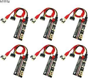 6PCS Riser 016 USB3.0 PCIE Riser PCI Express X16 Extender Adapter 016 GPU Riser Card SATA 15pin to 6pin Power Voltage Monitoring