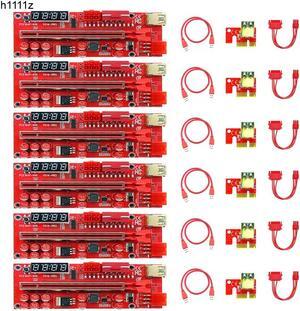 6PCS PCIE Riser V014 Pro Riser for Video Card Riser PCI Express X16 X1 SATA To 6Pin Power USB 3.0 Cable For Bitcoin Miner Mining