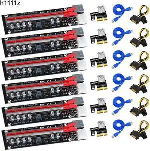 6PCS PCIE Riser for Video Card Graphic Card GPU Mining 6 Pin Power PCI-E 16X Riser PCI Express X16 Adapter for BTC Bitcoin Miner 6PCS PCIE Riser for Video Card Graphic Card GPU Mining 6 Pin Power PCI-E 16X Riser PCI Express X16 Adapter for BTC Bitcoin Miner