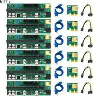 6 Pcs PCIE Riser 010 010X VER010 010S Plus Riser PCI Express X16 Card Adapter USB 3.0 Cable Cabo Riser for Video Card GPU Mining