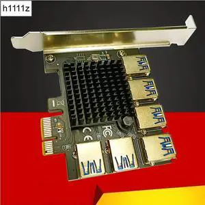 PCI Express Multiplier Adapter PCIE 1 to 6 USB 3.0 Extender PCI-E 1 to 6 Riser Card PCIE 1X to 16X Slot for Bitcoin Miner Mining