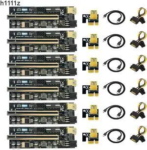 6PCS PCIE Riser for Video Card USB 3.0 Extension Cable Adapter Cabo Riser PCI Express X16 VER009C Riser for Bitcoin Miner Mining