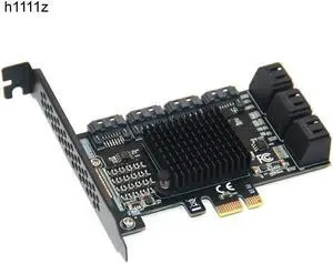 Chi a Mining 10 Port SATA PCI-E Adapter PCI Express X1 to SATA 3.0 6Gbps Rate Expansion Card Controller with Low Profile Bracket