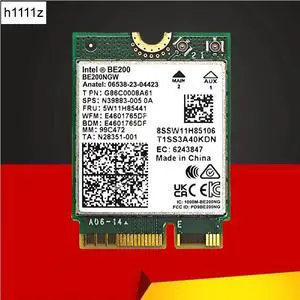 BE200 WIFI7 Wi-Fi 7 for Intel BE200 Bluetooth 5.4 M.2 Wifi Card BE200NGW 2.4/5/6GHz 5.8Gbps For Windows11 PC Laptop Computer