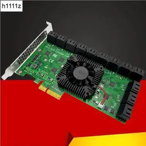 Chi a Mining Riser PCIe to 24 Port SATA 3.0 6 Gbps SSD Adapter PCI-e PCI Express x4 Controller Expansion Card Supports x4 x8 x16