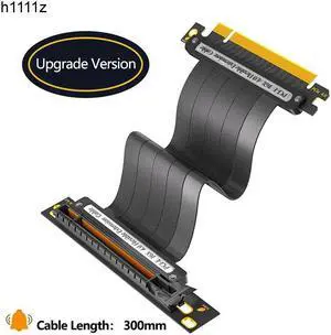 PCIE4.0 Extension Cable Black PCI Express 16x Shielded High Speed 64G GPU Riser Cable 30cm 90Degree PCI-E X16 4.0 Flexible Cable
