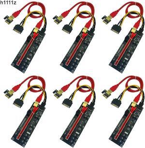 6 PCS V011 Pro PCIE Riser for Video Card 011 Pro PCI Express X1 to X16 Extender 60CM USB 3.0 Cable SATA to 6Pin Power for Mining