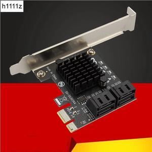 Chi a Mining Riser PCIe to 4 Port SATA 3.0 6Gb SSD Adapter PCI-e PCI Express Gen3 x1 SATA Controller Expansion Card Add On Cards