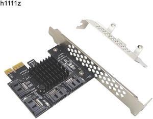 Chi a Mining PCIE SATA PCI-E Adapter 4 Port SATA3.0 6G to PCI Express x1 Controller Expansion Card SATA Add On Card ASM1064 Chip
