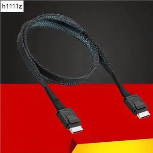 Mini SAS Oculink SFF-8611 X4 to SFF-8611 X4 Cable 50cm High Speed PCI-E4.0 24Gbps SFF8611 to SFF8611 Male to Male NVME SSD Cable
