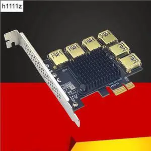 Gold PCI Express Multiplier Riser PCIE 1 to 6 PCI Express X16 USB Miner Adapter Extender PCI-e Riser For PC Graphics Card Mining