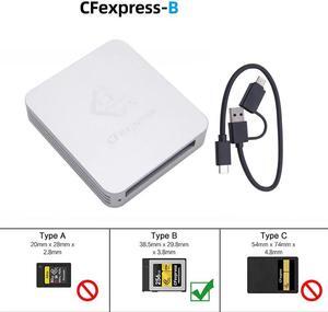 CFexpress Card Reader USB3.1 Gen 2 Type C 10Gbps CFE-B / CFE-A Card Memory Card Storage Adapter for PC Laptop Computer Phone(04-CFB OTG Cable)