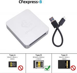 CFexpress Card Reader USB3.1 Gen 2 Type C 10Gbps CFE-B / CFE-A Card Memory Card Storage Adapter for PC Laptop Computer Phone(02-CFB A-C Cable)