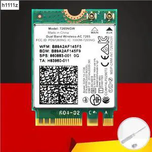 M.2 WiFi Adapter For Intel 7265NGW Dual Band Wireless-AC 7265 1167Mbps 802.11ac 2x2 WiFi Bluetooth 4.2 NGFF M.2 Network Card