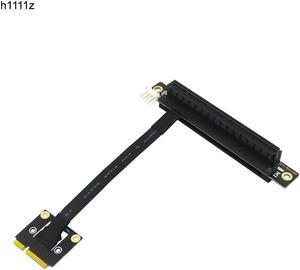 PCI-E Riser Converter 270 Degree Mini PCIe To PCI-E 16X Adapter Cable Riser w/ 4pin FDD Power Connector for PCIE Tester Extender
