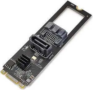 NVME to Dual SATA Riser Card M.2 NVME TO SATA3.0 6G Controller M.2 Key-M PCIE NVME to SATA Hard Disk Drive Converter JMB582 Chip(Style-1)