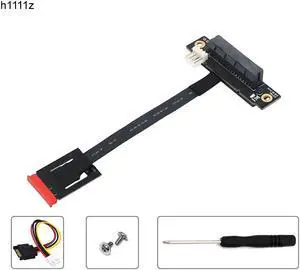 Add On Card 270 Degree M.2 NGFF Dual Key A-E To PCI-E 4X Adapter Cable 4P FDD Power Connector M2 Key A/E to PCI Express X4 Riser