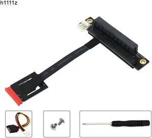 Add On Card 270 Degree M.2 NGFF Dual Key A-E To PCI-E 8X Adapter Cable 4P FDD Power Connector M.2 Key AE to PCI Express X8 Riser