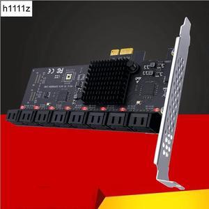 Chi a Mining SATA PCIe Adapter 16 Port SATA III to PCI Express 3.0 X1 Controller Expansion Card ASM1064 JBM575 Chip Add On Cards