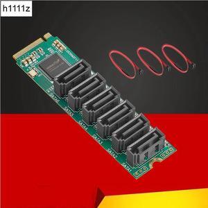 NVME TO SATA Expansion Card Adapter Riser M2 NGFF M.2 M Key to 6 Port SATA3.0 HDD SSD Controller 6Gb SATA Multiplier Add On Card
