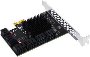 PCIE SATA Adapter Card SATA Controller 12 Port SATA 3 PCI Express X1 Expansion Card Add on Cards Riser PCIE Card for Chia Mining