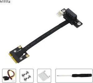Add On Cards 270 Degree Mini PCIe To PCI-E 1X Adapter Cable Mini PCI Express to PCI-E X1 Riser 4Pin Power Connector for Extender