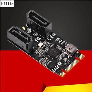 M.2 to SATA Adapter SATA Port Multiplier 2 Port SATA III 6Gb/s M2 22x42 M Key + B Key Controller SATA 6G Internal Expansion Card