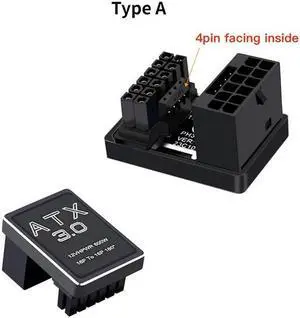 PCIe5.0 Graphics Card ATX3.0 Power Adapter 12VHPWR 12+4 16Pin 600W Power Supply Adapter Male To Female 180 Degree Turn Connector(Black TYPE A)