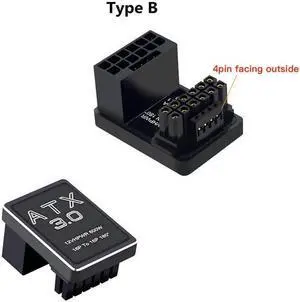 PCIe5.0 Graphics Card ATX3.0 Power Adapter 12VHPWR 12+4 16Pin 600W Power Supply Adapter Male To Female 180 Degree Turn Connector(Black TYPE B)