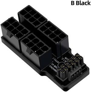 ATX3.0 Power Adapter Connector 4X 8Pin Female to Male 12VHPWR 12+4P 600W 180° Angled for RTX4090/RTX4080 16GB/12GB Graphics Card(B Black)