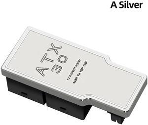 ATX3.0 Power Adapter Connector 4X 8Pin Female to Male 12VHPWR 12+4P 600W 180° Angled for RTX4090/RTX4080 16GB/12GB Graphics Card(A Silver)