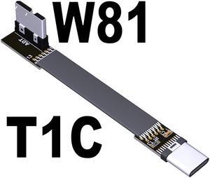 USB-C 3.0 Male to Male Adapter Cable Type-C to Micro-B Elbow Flat Data Extension Cable USB3.0 for Micro-USB HDD Enclosure 5G/bps(T1C-W81)(15cm)