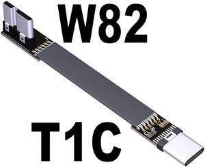USB-C 3.0 Male to Male Adapter Cable Type-C to Micro-B Elbow Flat Data Extension Cable USB3.0 for Micro-USB HDD Enclosure 5G/bps(T1C-W82)(25cm)