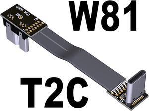 USB-C 3.0 Male to Male Adapter Cable Type-C to Micro-B Elbow Flat Data Extension Cable USB3.0 for Micro-USB HDD Enclosure 5G/bps(T2C-W81)(15cm)