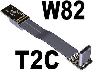 USB-C 3.0 Male to Male Adapter Cable Type-C to Micro-B Elbow Flat Data Extension Cable USB3.0 for Micro-USB HDD Enclosure 5G/bps(T2C-W82)(25cm)